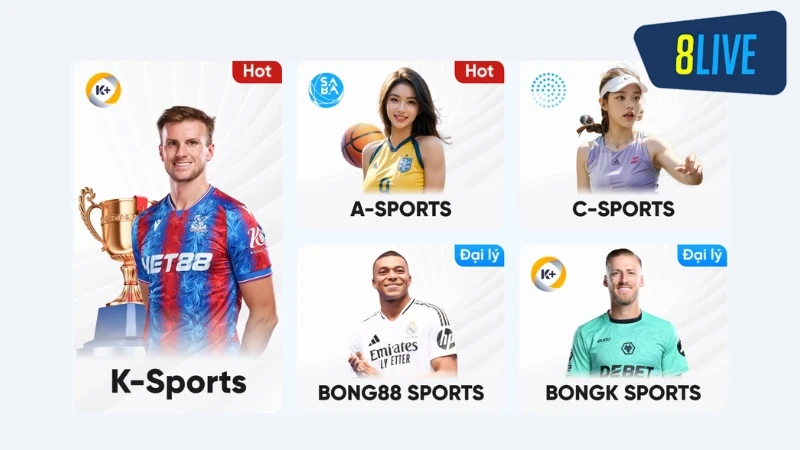Thể Thao 8Live - Sảnh Chơi Uy Tín 2025, Đa Dạng Kèo Cược 2 Danh mục cá cược Thể thao thu hút hàng triệu lượt chơi mỗi ngày